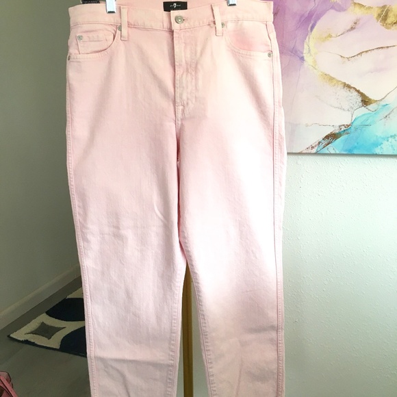 7 For All Mankind Denim Jeans Ladies Pink NEW! - Picture 1 of 9